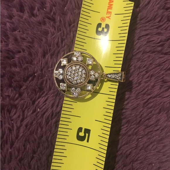 Absolute Vintage 14K Absolute Yellow Gold Over Sterling Silver & CZ Pendant - Picture 12 of 15